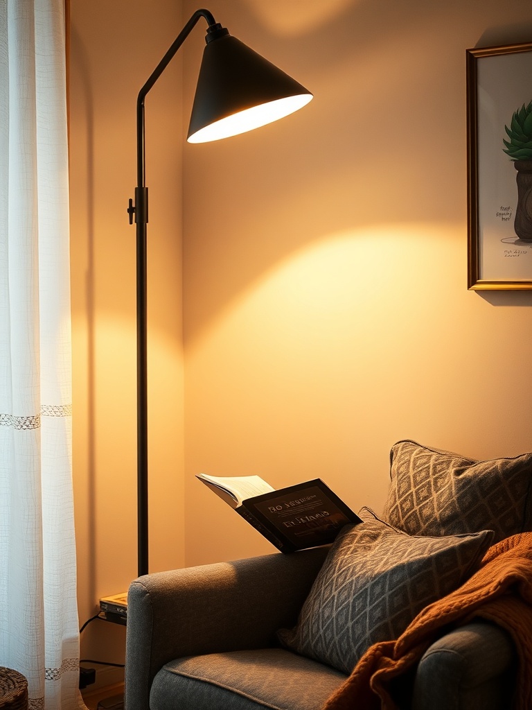 floor lamp in a reading corner
