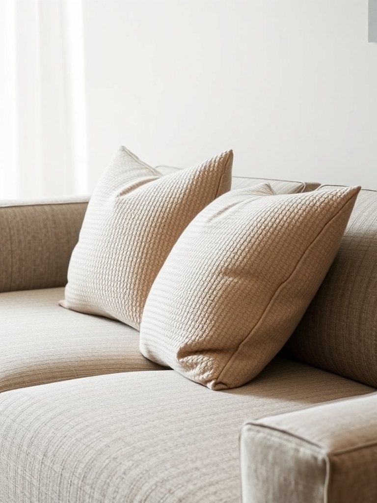 sofa with textured cushions