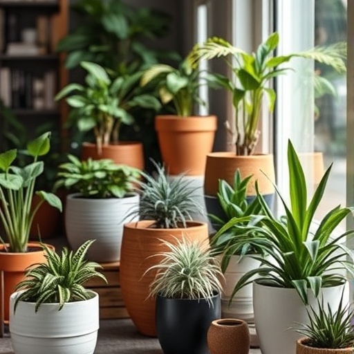 variety of indoor planters with plants
