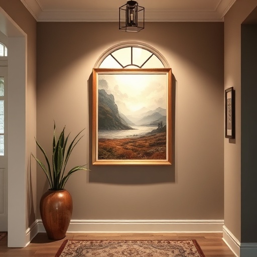 framed artwork in home entrance