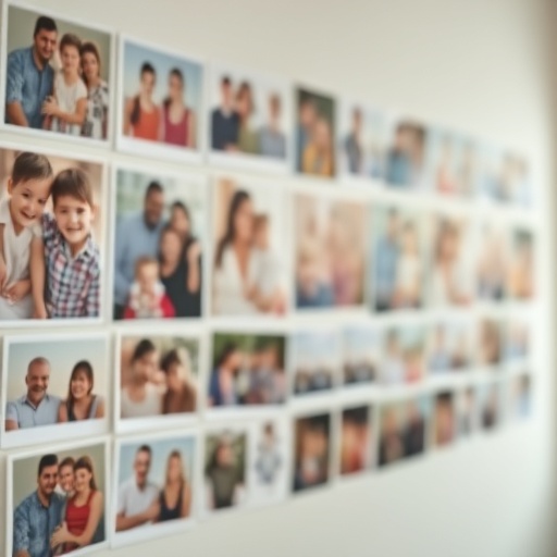 gallery wall of family photos