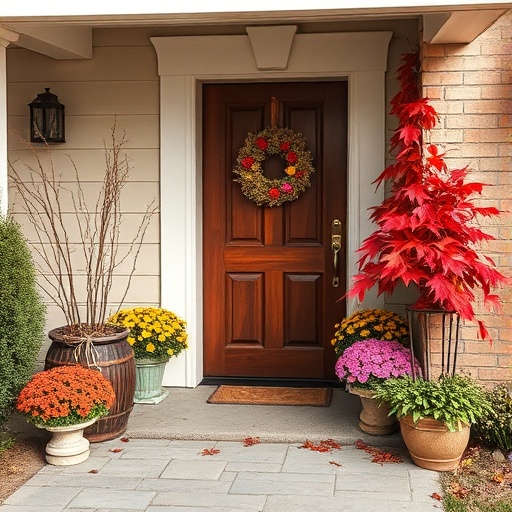 seasonal decor at home entrance