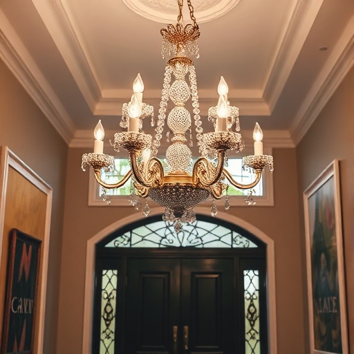 elegant chandelier in home entrance