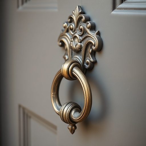 vintage door knocker on front door
