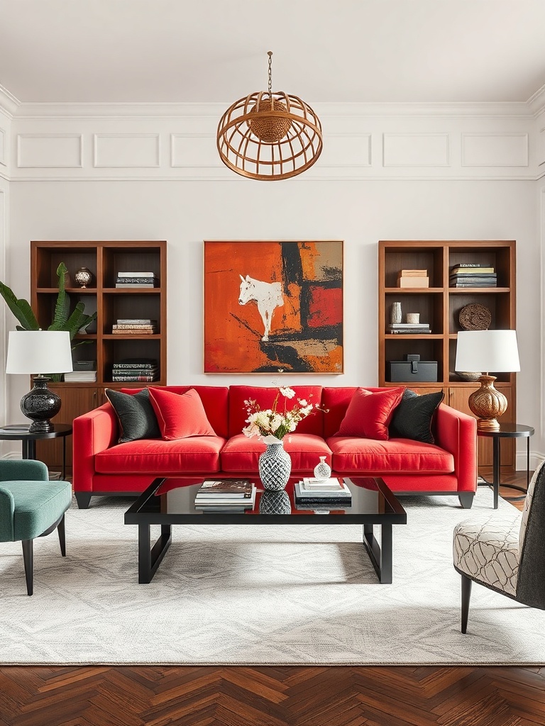 living room with statement furniture
