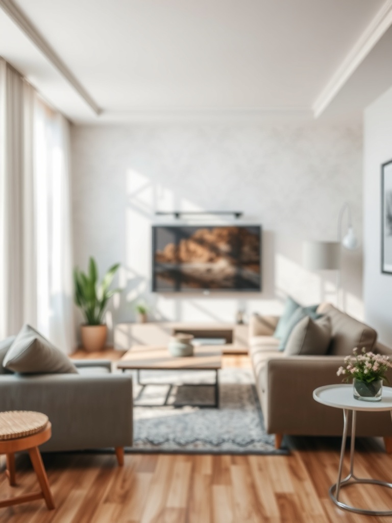 living room with layered textures