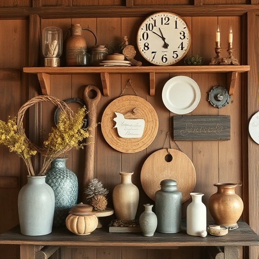personal items in rustic decor