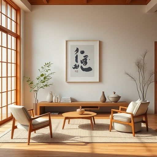 Asian decor with minimalist furniture
