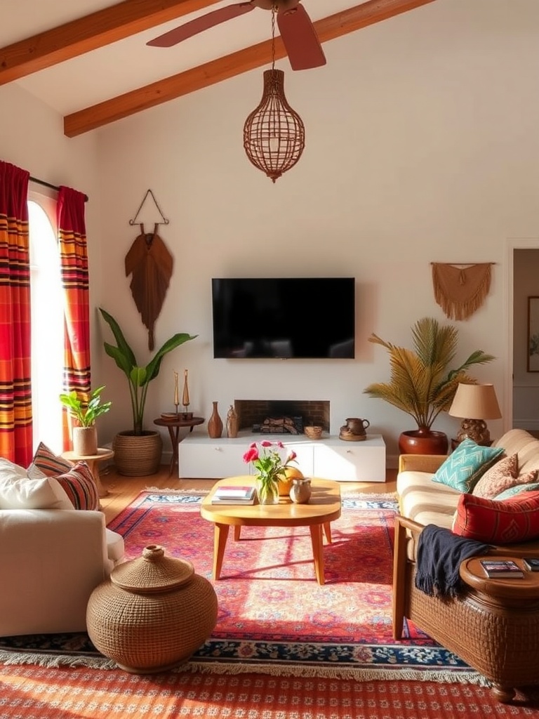 living room with ethnic decor