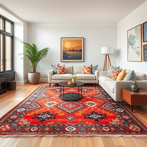 ethnic rug in living space