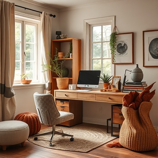 cozy atmosphere in home office