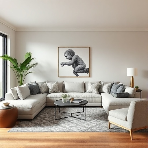 living room with statement furniture