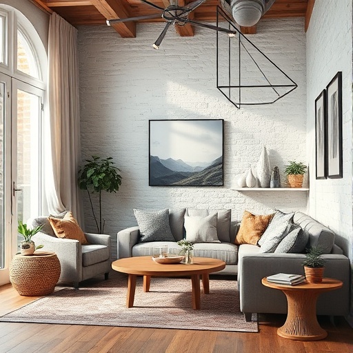 cozy living room with layered textures