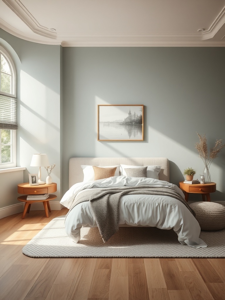 serene bedroom with calming colors