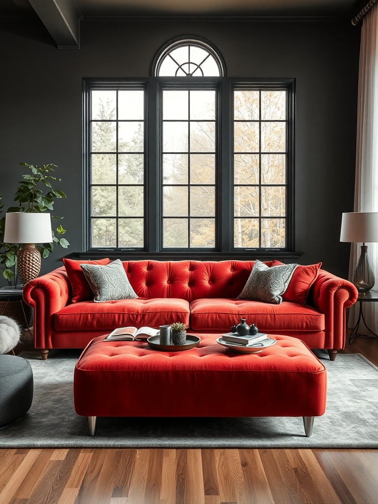 bold sofa in a living room