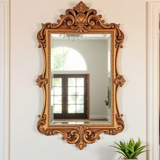 ornate antique mirror in entryway