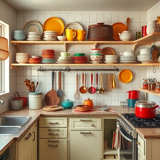 vintage kitchenware on display