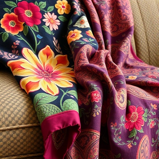 vibrant vintage textiles on a sofa