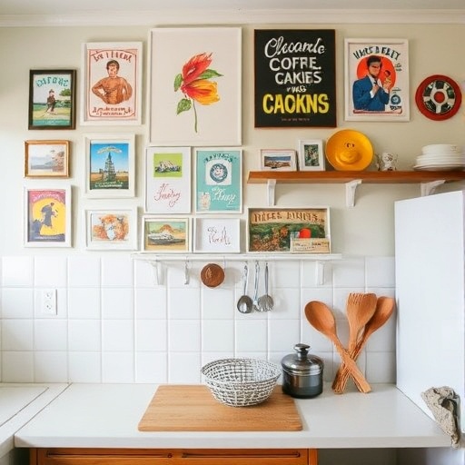 kitchen displaying art and personal items