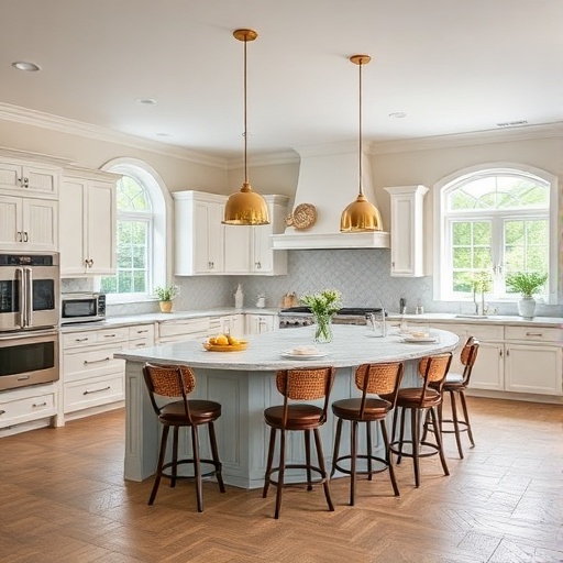 kitchen with a large island for cooking and gathering