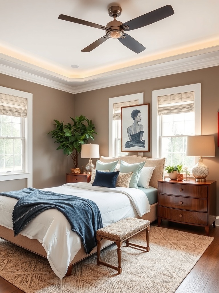 decorated bedroom with a cohesive theme