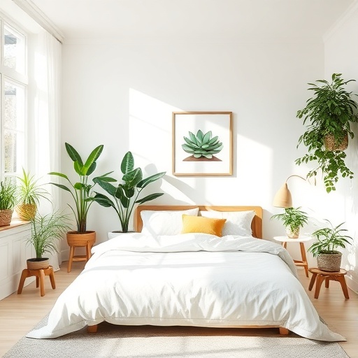 bedroom with indoor plants