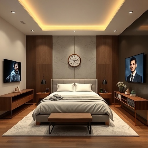 bedroom with smart home technology