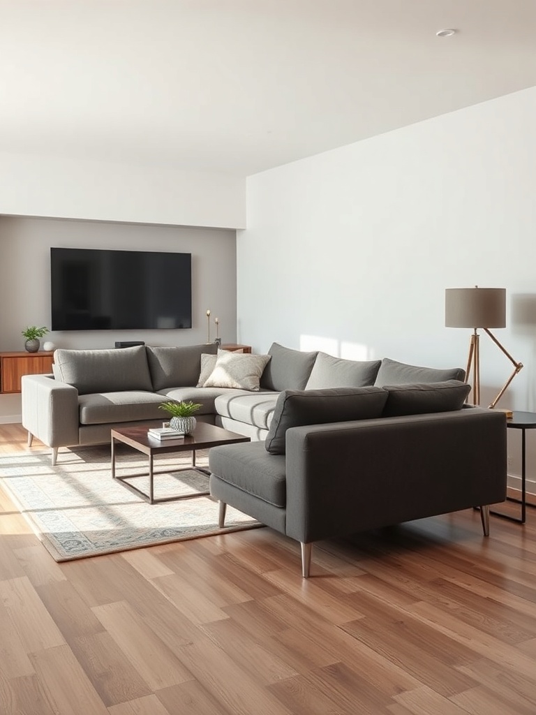 modern living room with sectional sofa