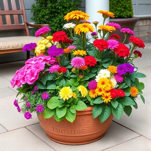 container gardening with flowers