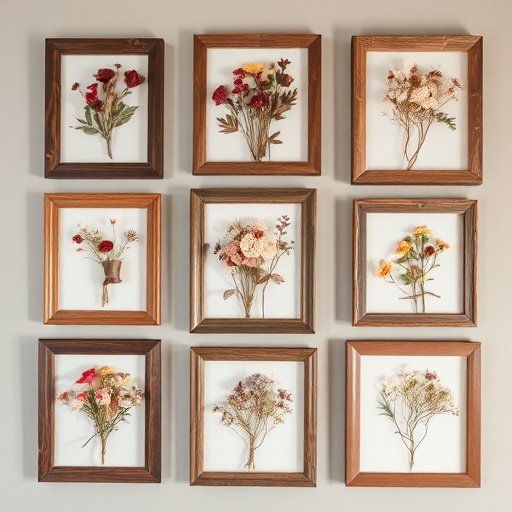 floral wall art in a living room
