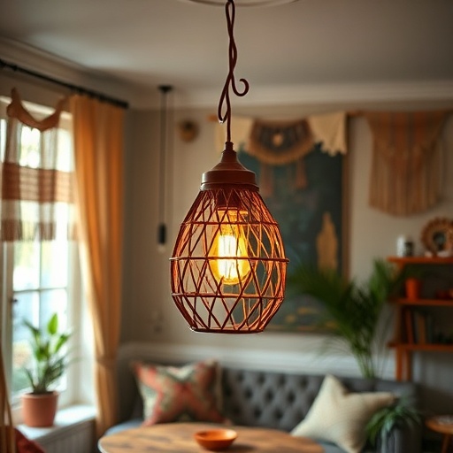 Statement lighting in bohemian decor