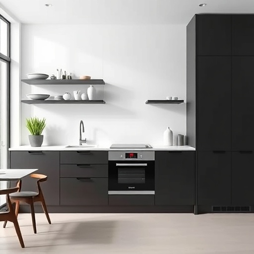 minimalist kitchen with essential items
