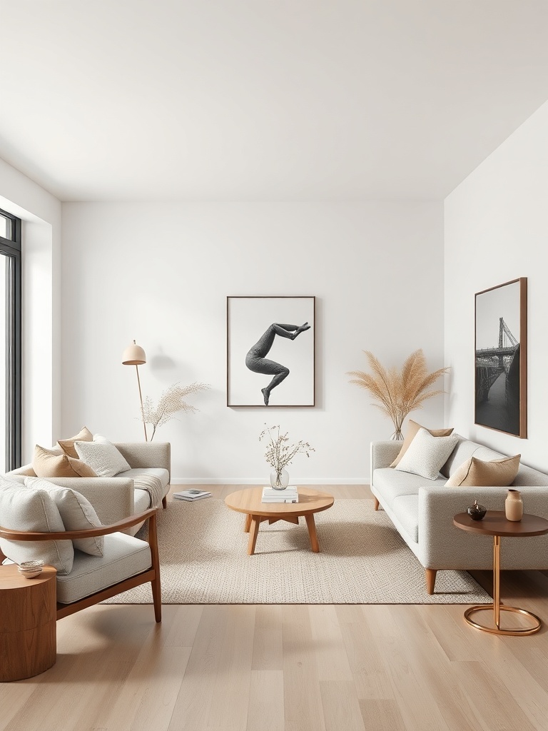 minimalist living room with neutral tones