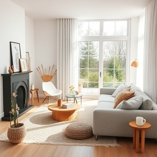 Scandinavian minimalist decor with natural light