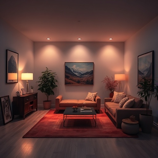 room with LED lighting