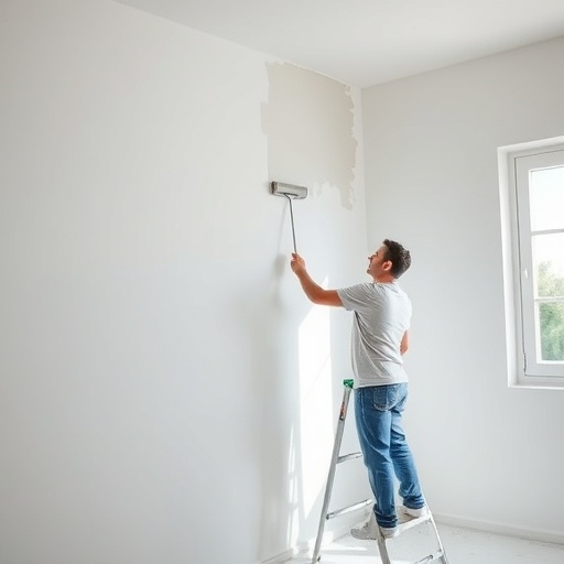 painter using low-VOC paint