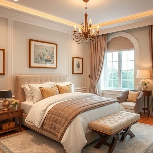 luxury bedroom with stylish decor