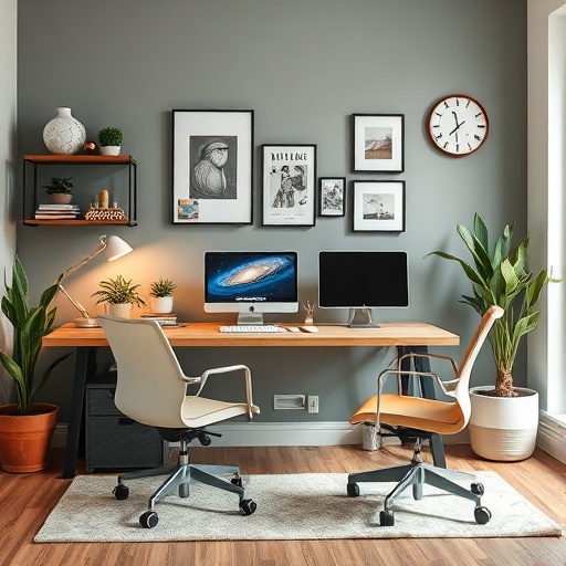luxury home office with ergonomic furniture