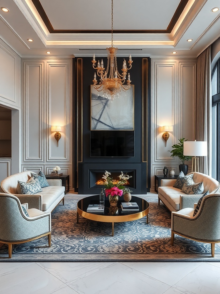 luxury living room with elegant furniture