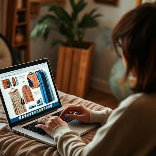 person shopping for thrifted items online