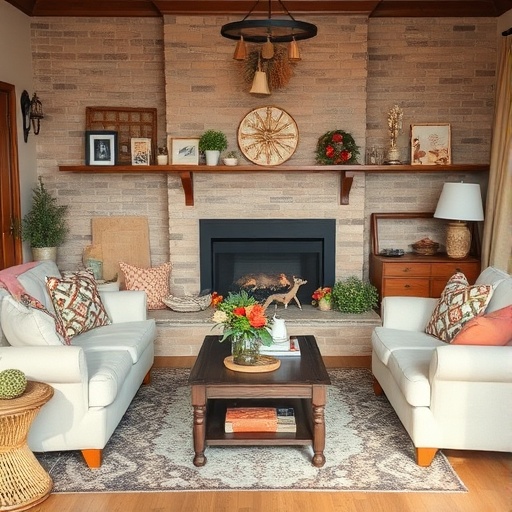 seasonal decor in a living room