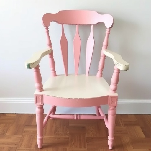 upcycled chair with vibrant paint