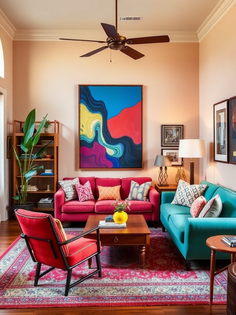 colorful funky living room decor