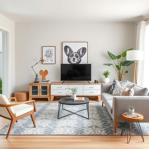 budget-friendly furniture in a modern living room