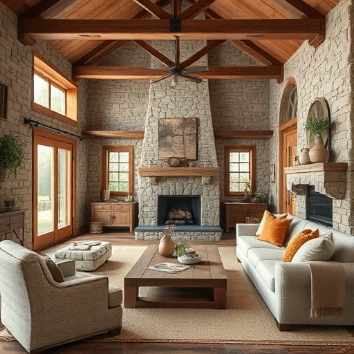rustic living space with natural materials