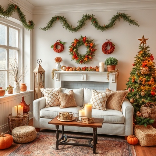room with seasonal decor