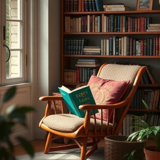 cozy reading nook with a chair and books