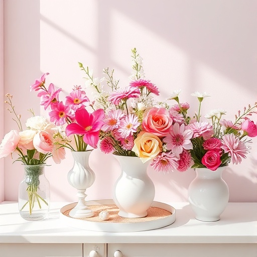 spring decor with fresh flowers