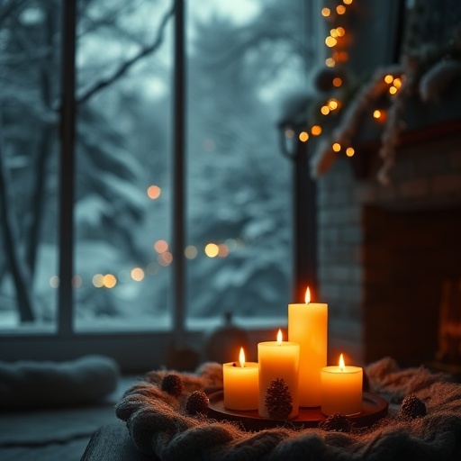 cozy winter lighting with candles
