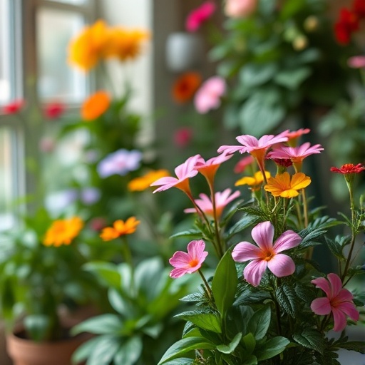 colorful flowering plants indoors